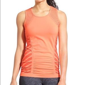Athleta Neon Orange Ruched Tank